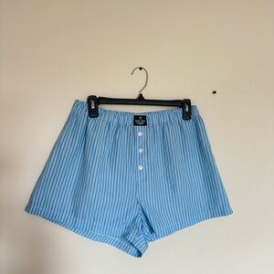 Light Blue Striped Shorts
